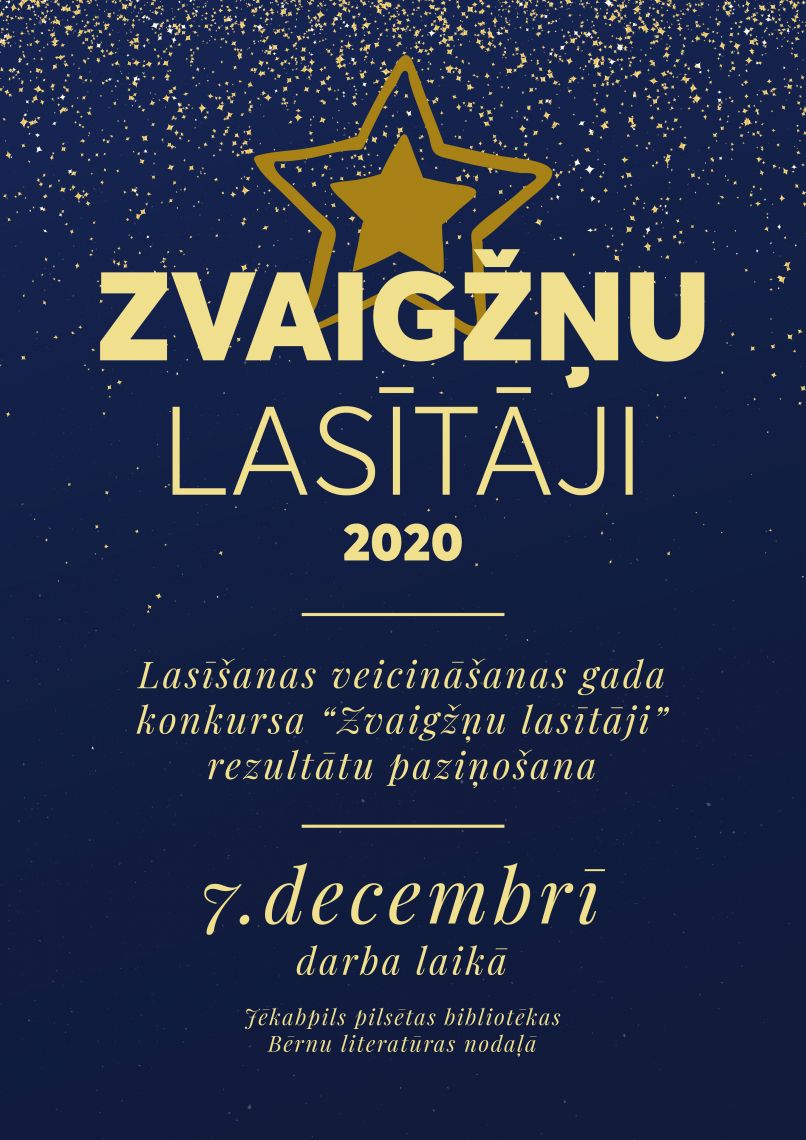 Lasīšanas veicināšanas gada konkursa “Zvaigžņu lasītāji” rezultātu paziņošana