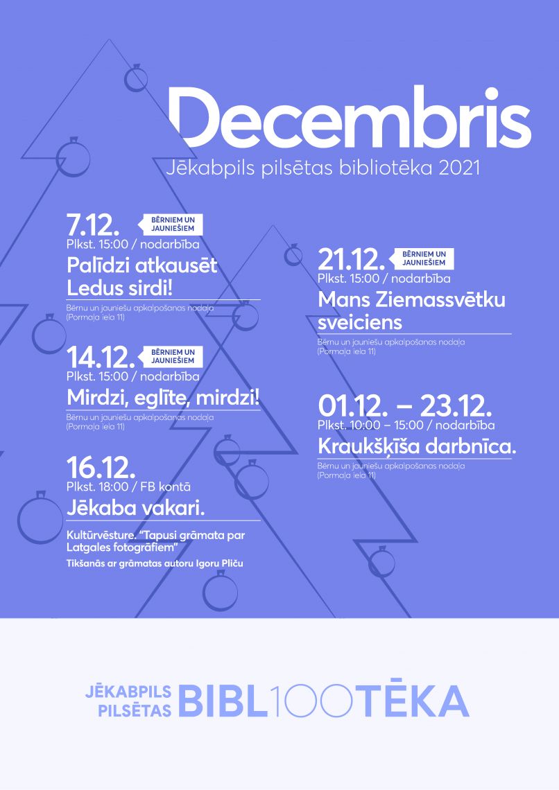 Decembra pasākumi bibliotēkā