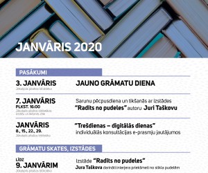 Pasākumi Jēkabpils pilsētas bibliotēkā. JANVĀRIS, 2020