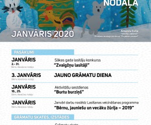 Pasākumi JPB Bērnu literatūras nodaļā. JANVĀRIS, 2020