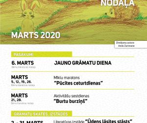 JPB Bērnu literatūras nodaļas pasākumi. MARTS, 2020