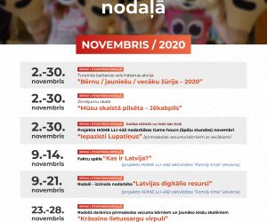 JPB Bērnu literatūras nodaļas pasākumi. NOVEMBRIS / 2020