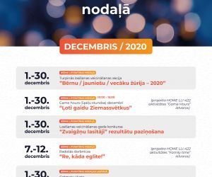 JPB Bērnu literatūras nodaļas pasākumi. DECEMBRIS / 2020