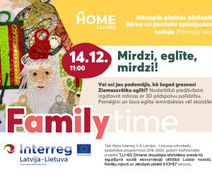 14. decembrī plkst. 15:00  nodarbība “Mirdzi, eglīte, mirdzi!”