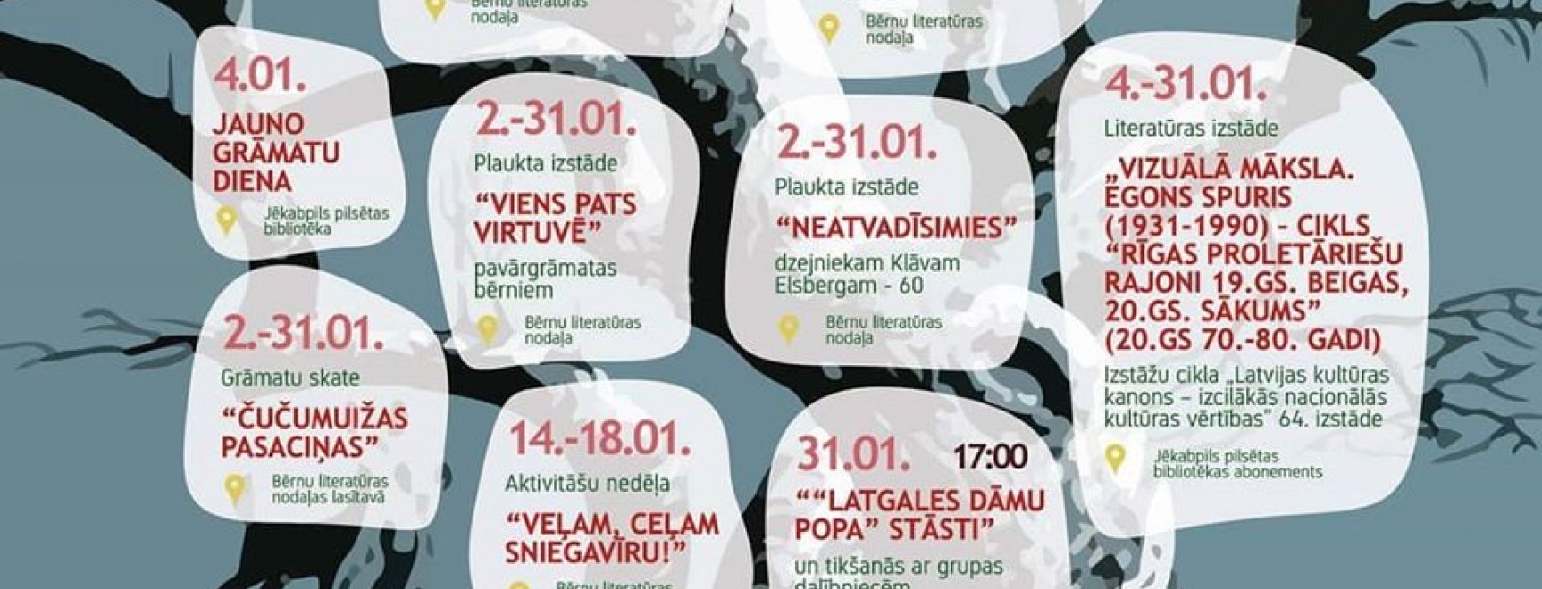 Jēkabpils pilsētas bibliotēkas pasākumi 2019.gada JANVĀRĪ