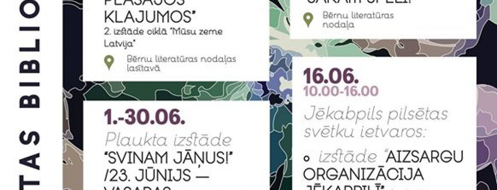 Jēkabpils pilsētas bibliotēkas pasākumi 2018.gada JŪNIJĀ