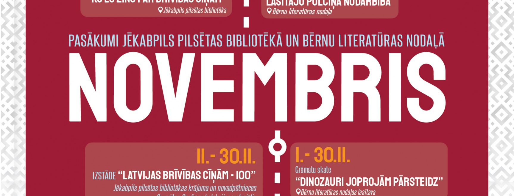Pasākumi bibliotēkā NOVEMBRĪ (2019)