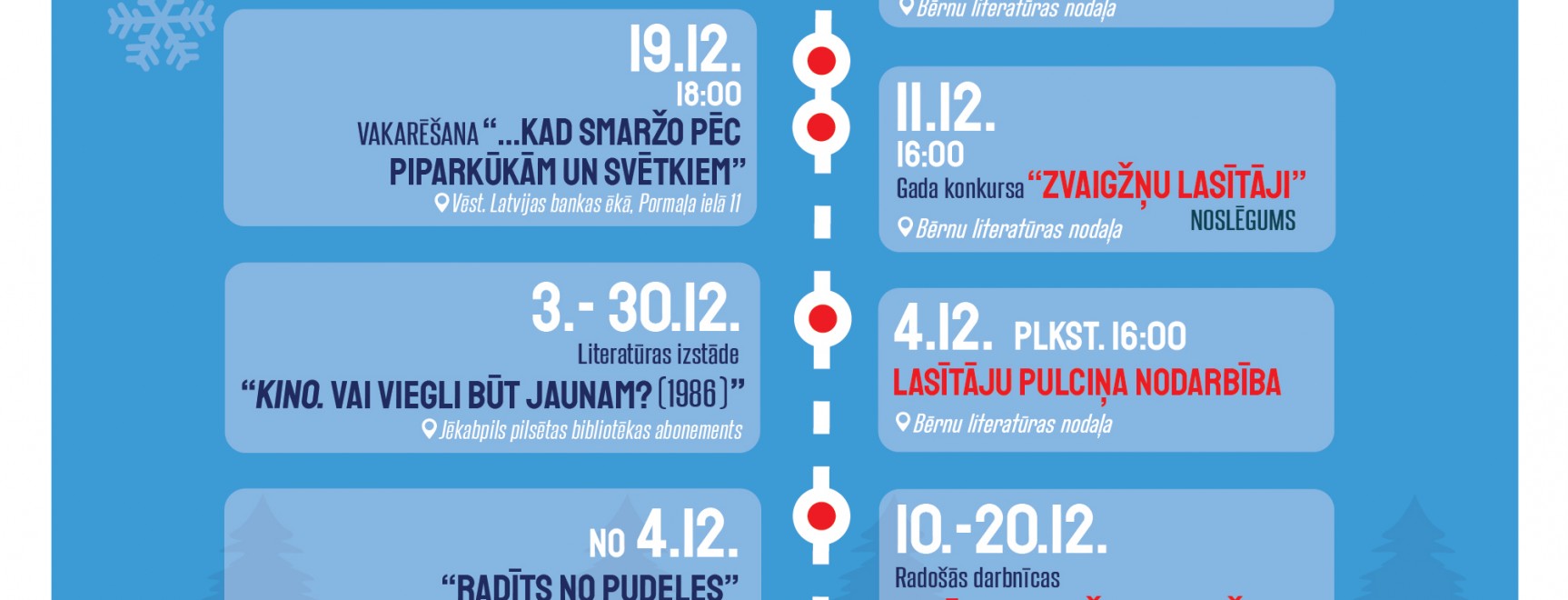 Jēkabpils pilsētas bibliotēkas pasākumi 2019.gada DECEMBRĪ