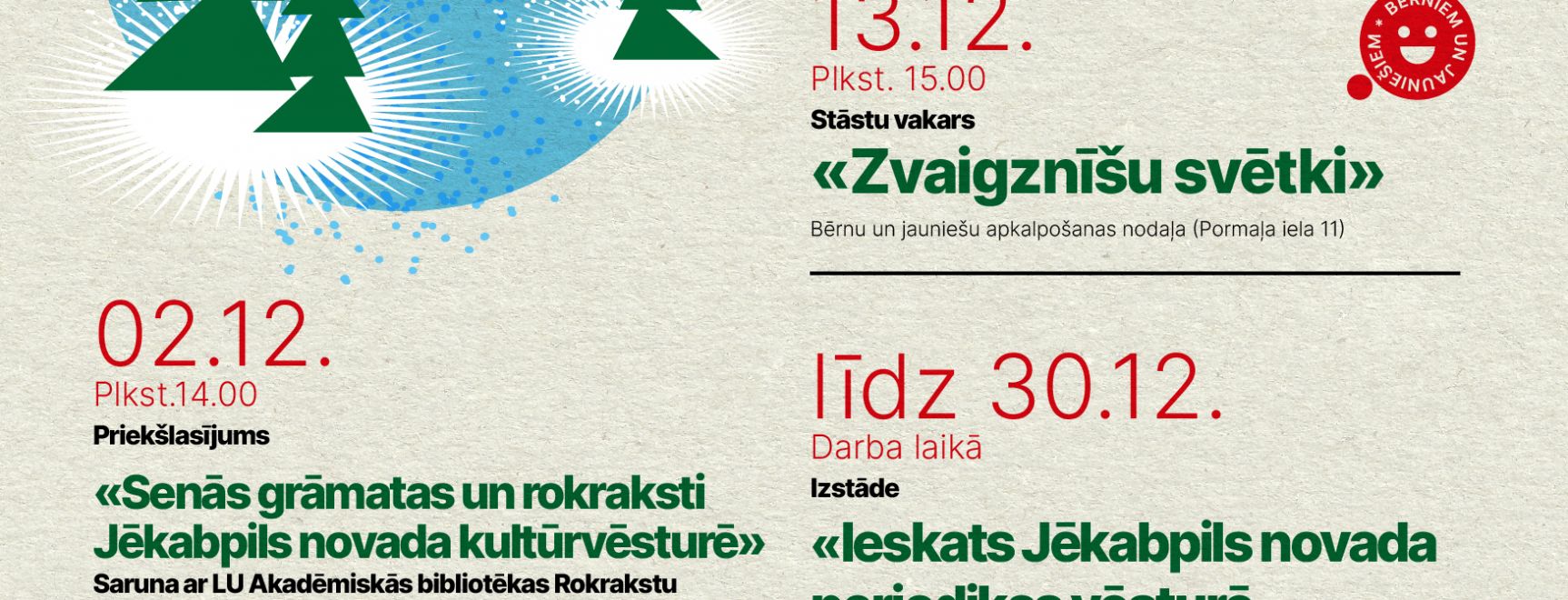 Decembra pasākumi bibliotēkā