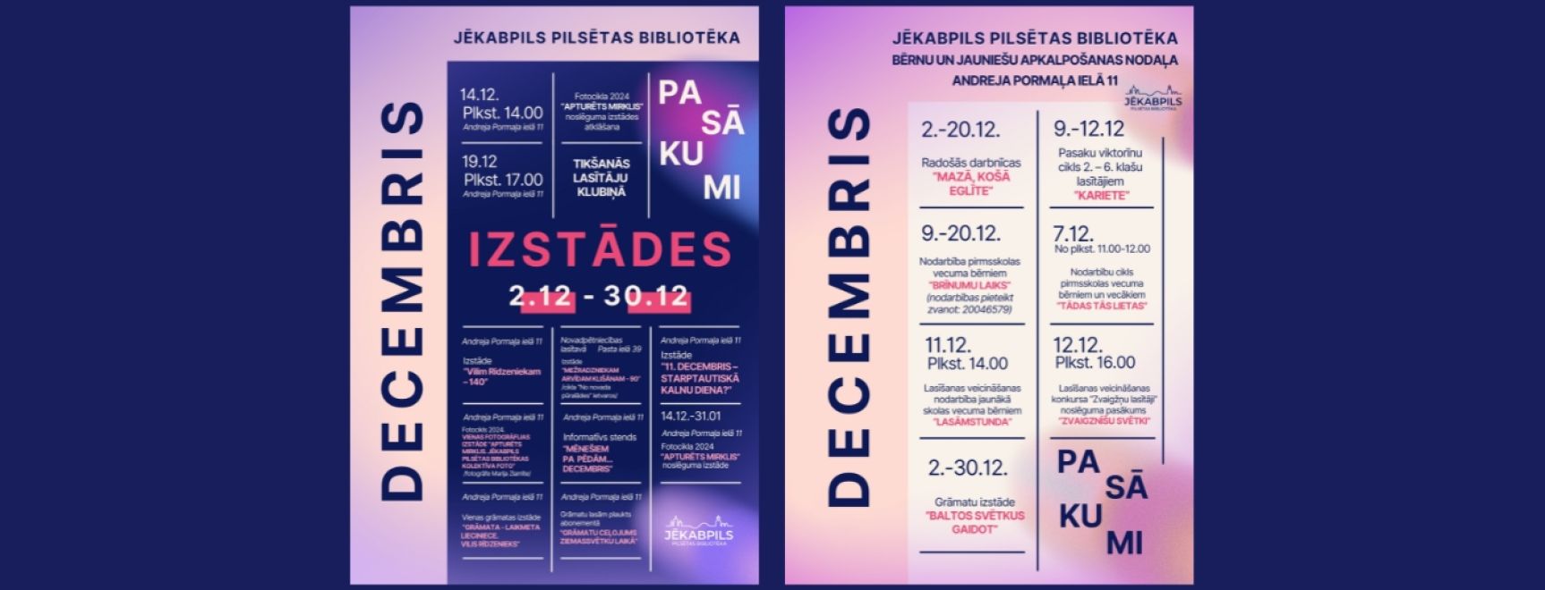 Decembra mēnesis bibliotēkā