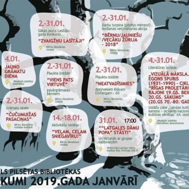 Jēkabpils pilsētas bibliotēkas pasākumi 2019.gada JANVĀRĪ