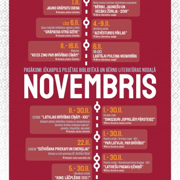 Pasākumi bibliotēkā NOVEMBRĪ (2019)