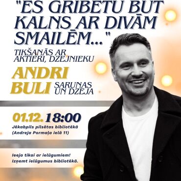  Dzejas un sarunu pasākums ar aktieri un dzejnieku Andri Buli